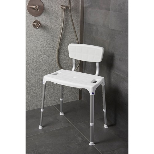 SecuCare douchestoel Quattro met rugleuning - 500x300 mm (bxd) - hoogte: 390-540 mm